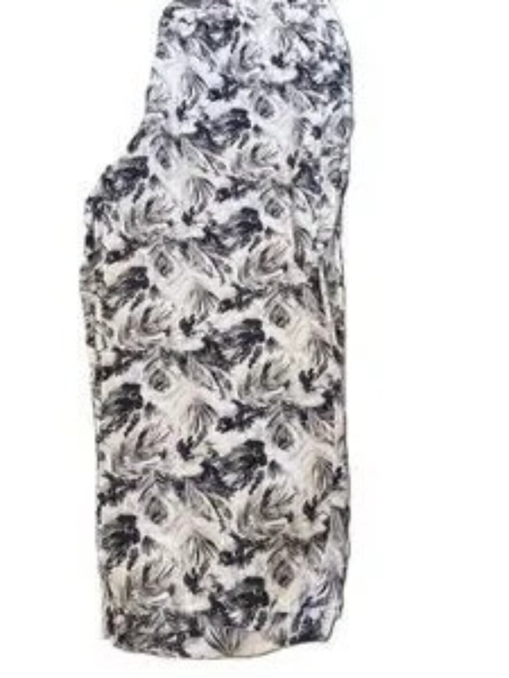 Lane Bryant Floral Dress Pants Linen Size 26/28 Wide Leg Pockets Elastic Waist